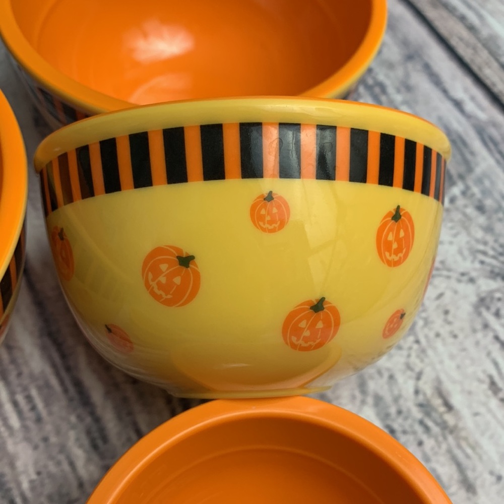 100% Melamine Measuring Cup Nesting Bowl with Jack-o-Lantern Pumpkin Pattern